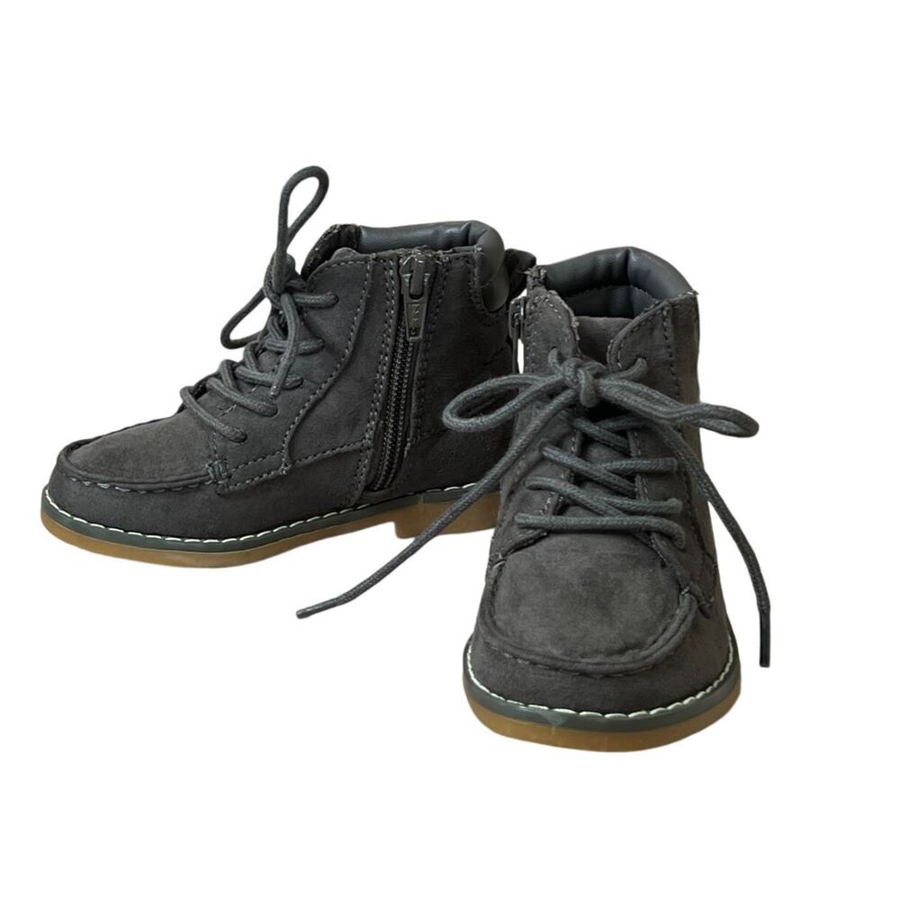 Old Navy Charcoal‎ Grey High Top Faux Suede Like Dad Work Boots 8 Urban Casual
